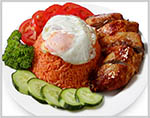  Crispy Chicken with Steamed/ Tomato Rice