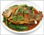 Fried Fish with Shallot Sauce 